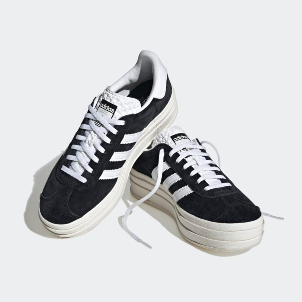 Adidas Women's Black and White Suede Sneakers